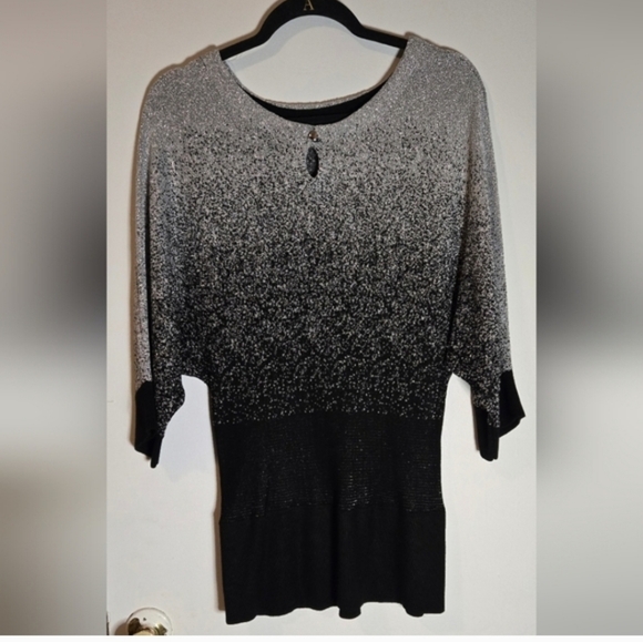 Notations Black and Silver Knit Blouse - Picture 4 of 4